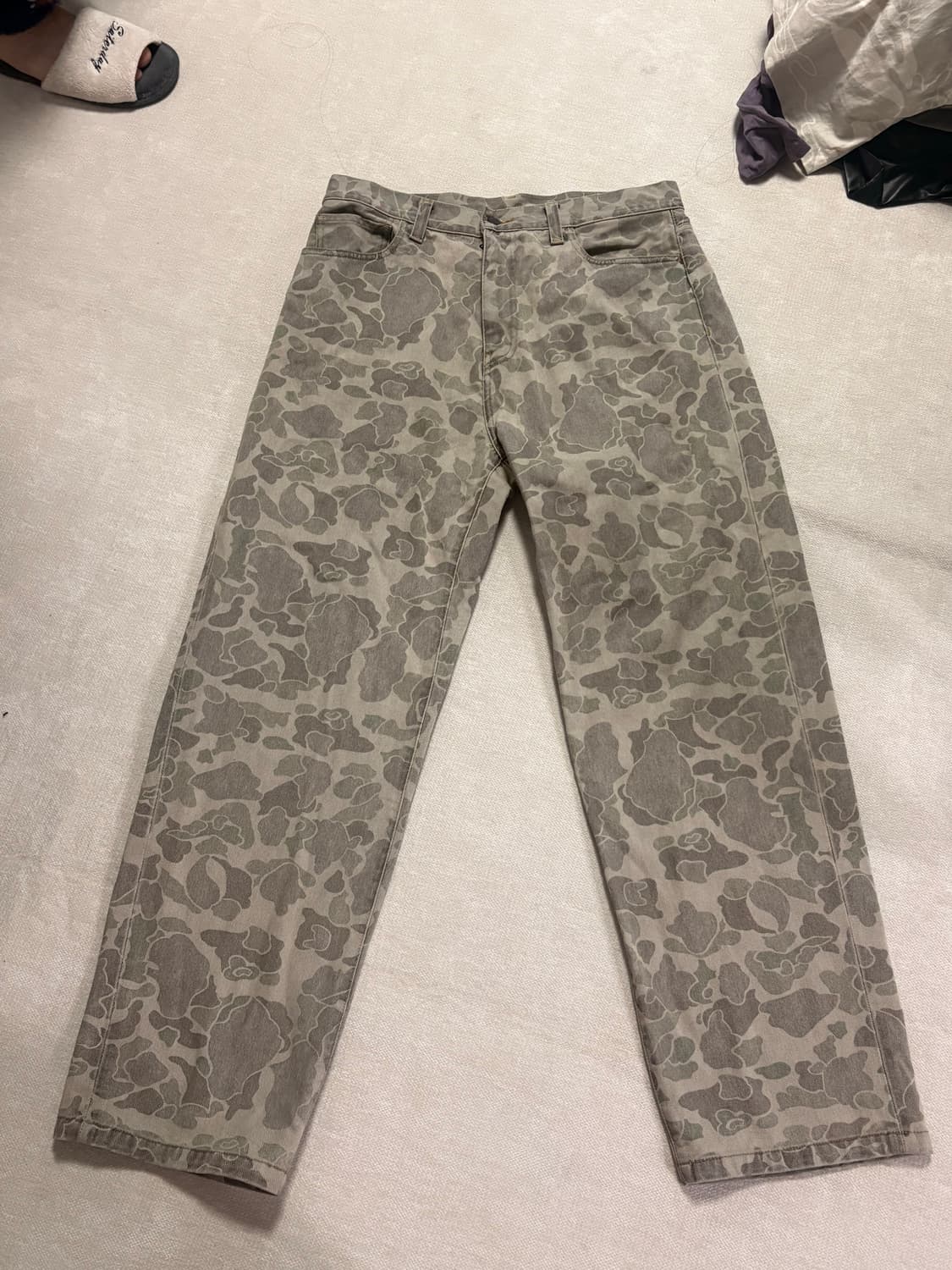 칼하트WIP 덕 랜든 팬츠 매이트랜드 카모 덕 블랙 블리치드 상품이미지1