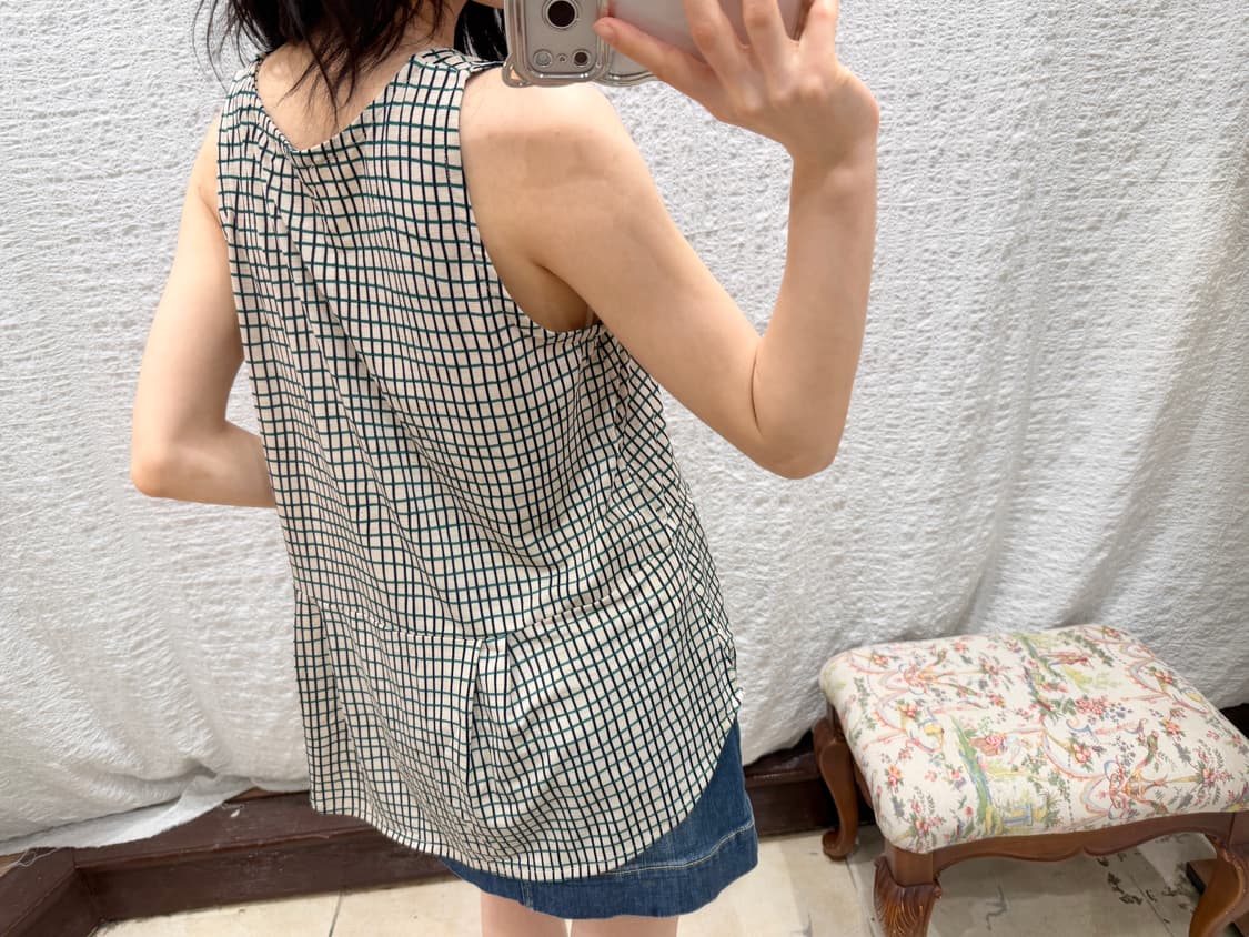 check pleats sleeveless 상품이미지2