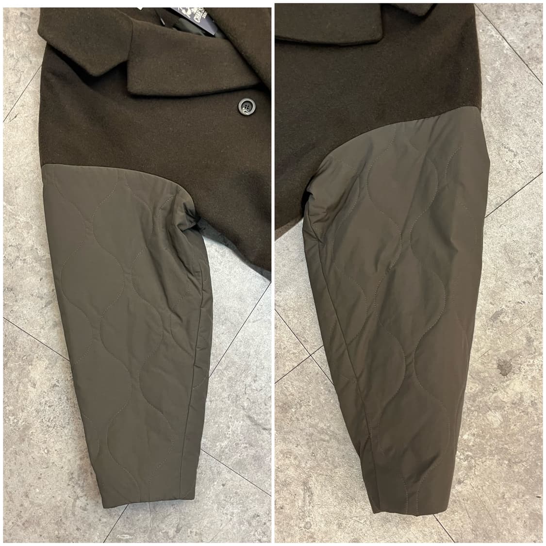 코벳블랑 퀄팅 배색 코트 브라운 S #csz2497 상품이미지6