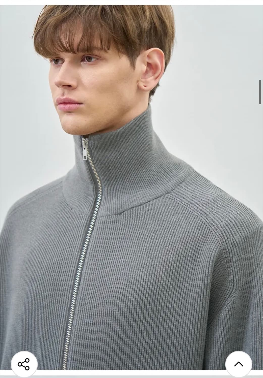 (L) 드로우핏 오버사이즈 PBT 투웨이 풀집업 니트 [GREY] 판매 상품이미지2