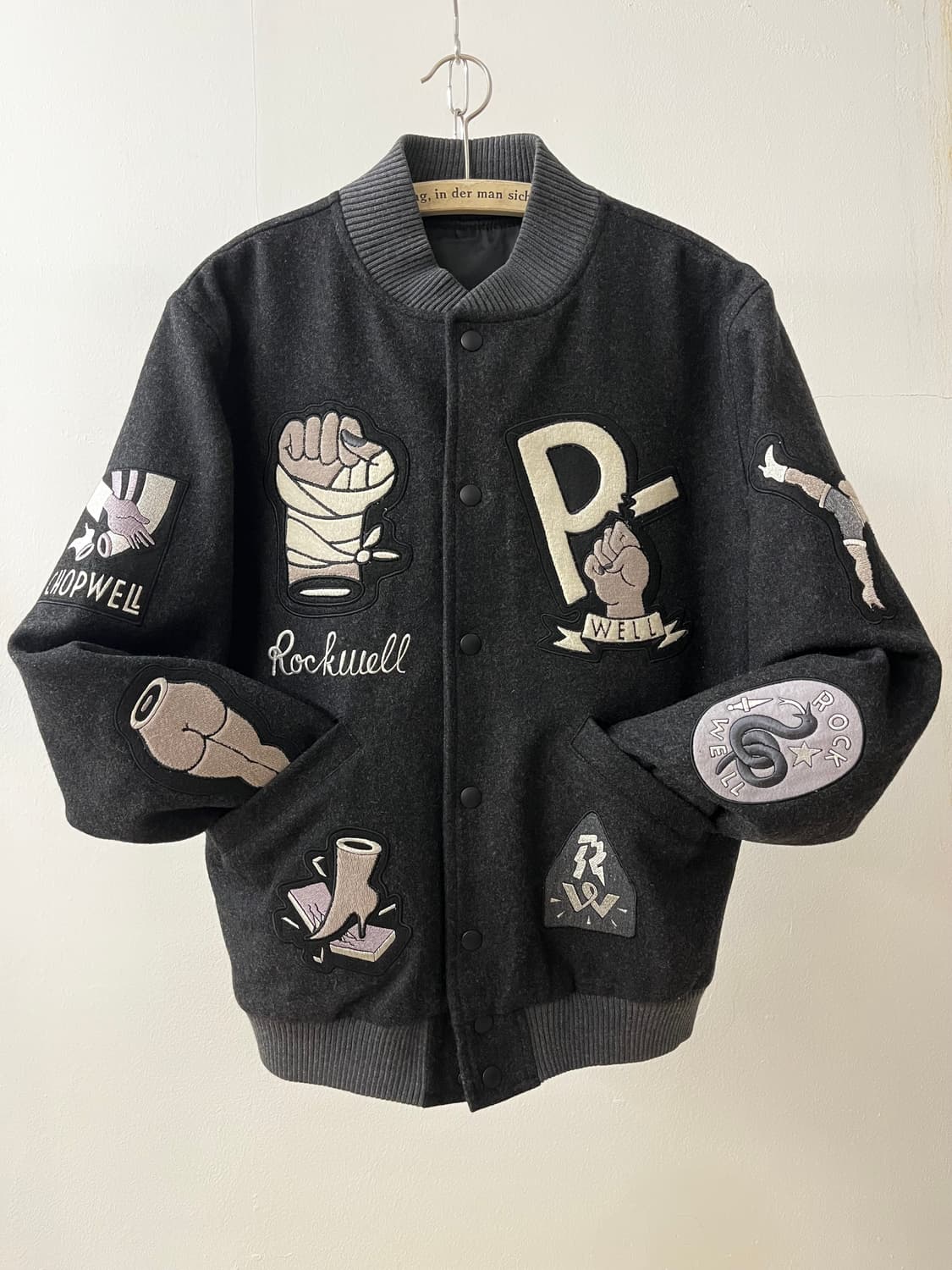 Rockwell by parra 락웰 패치워크 바시티 자켓 상품이미지2