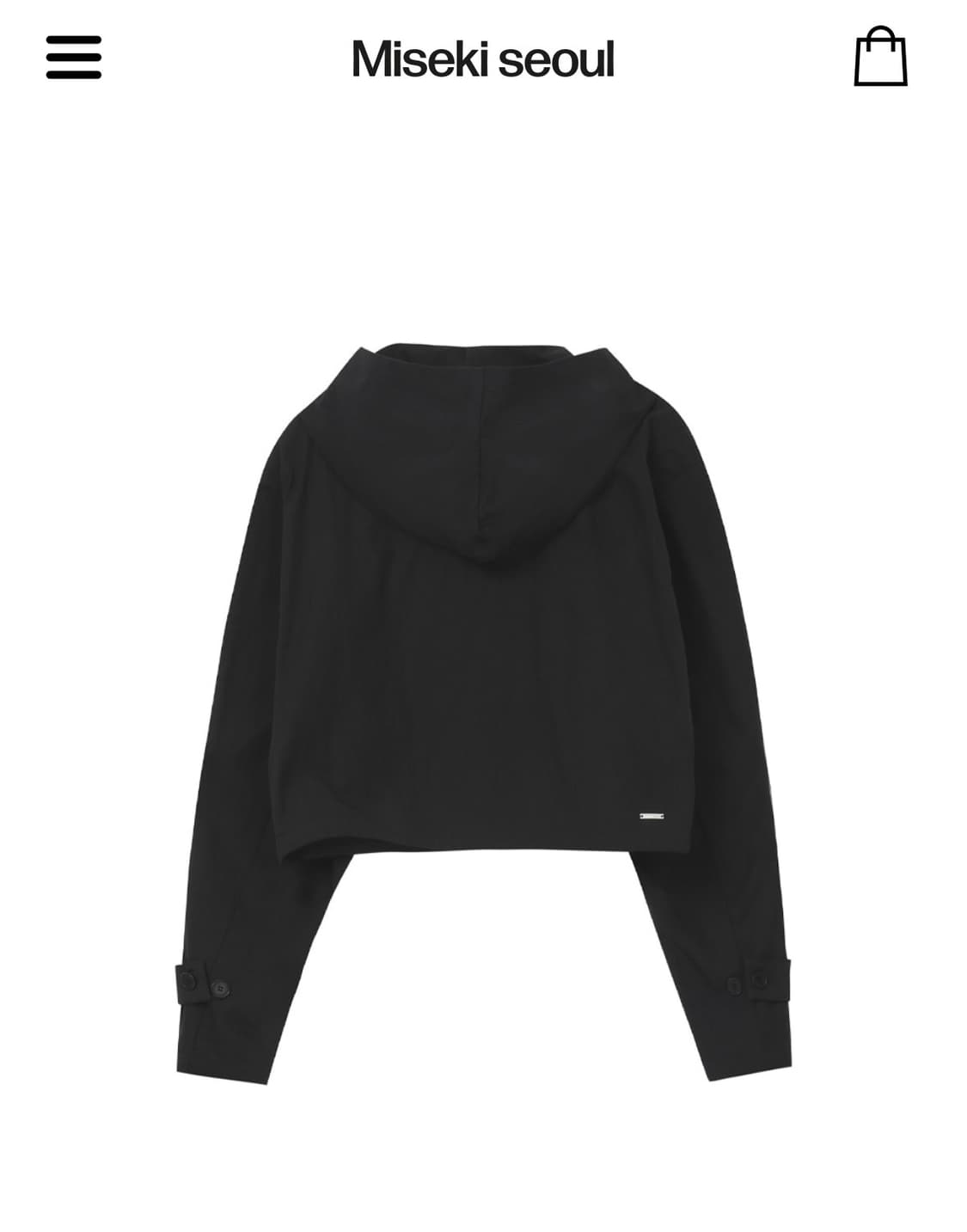 미세키서울 Button hoodie crop jacket BLACK 상품이미지2