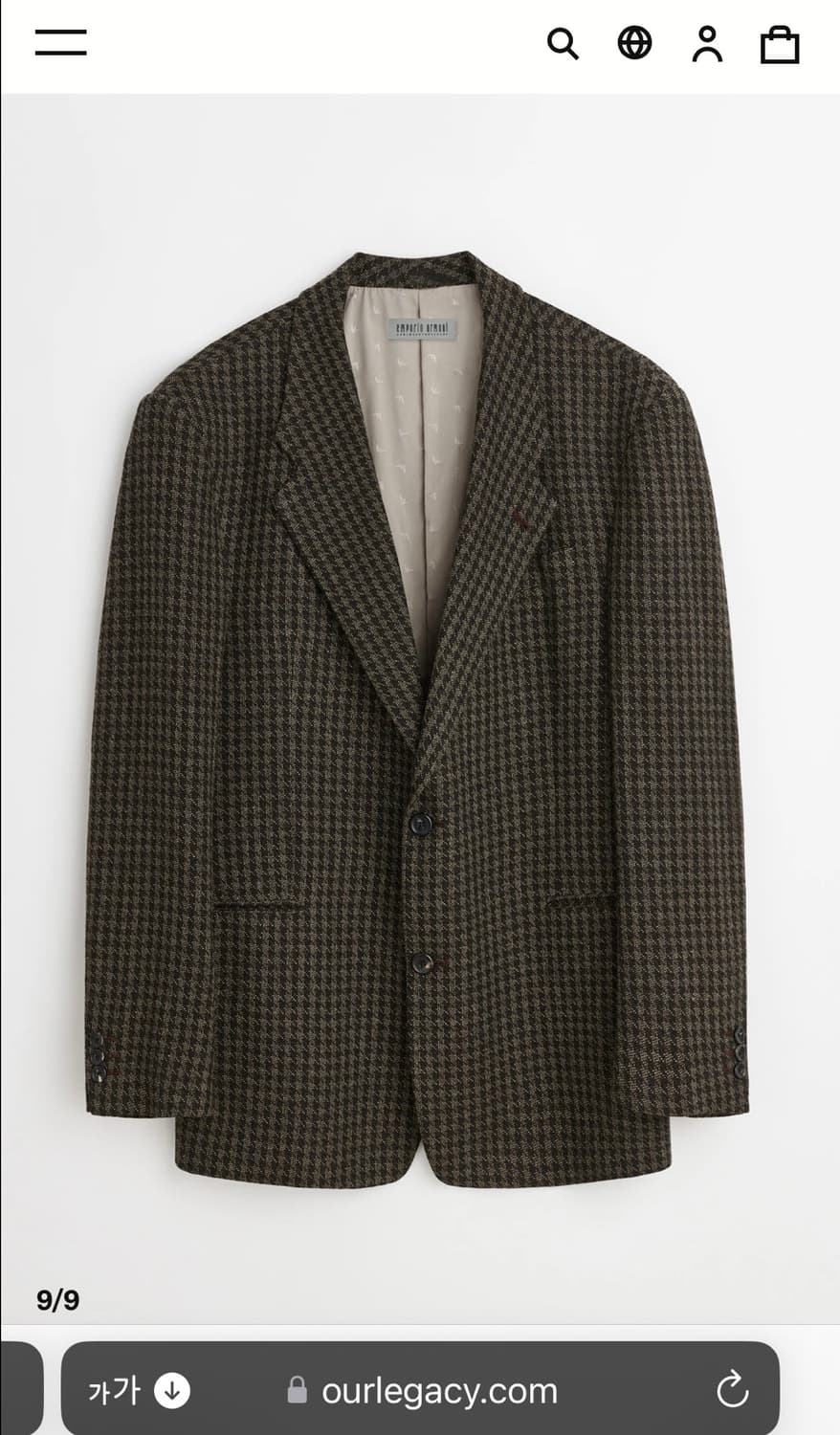 아워레가시 x 아르마니 하운즈투스 블레이저 자켓 상품이미지2
