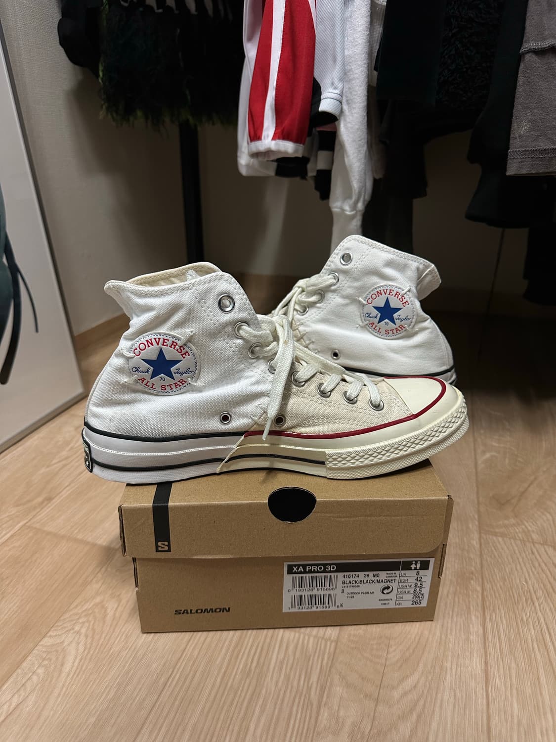 (255) 컨버스 x 슬램잼 콜라보 척 70 하이 리컨스트럭티드 화이트 상품이미지5