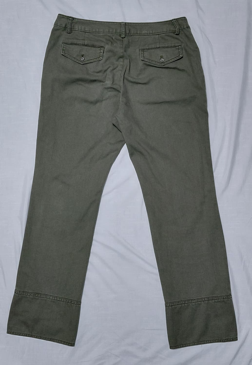 [26~27] 앙라시네 밑단 버튼 포인트 카키 코튼 팬츠 상품이미지6