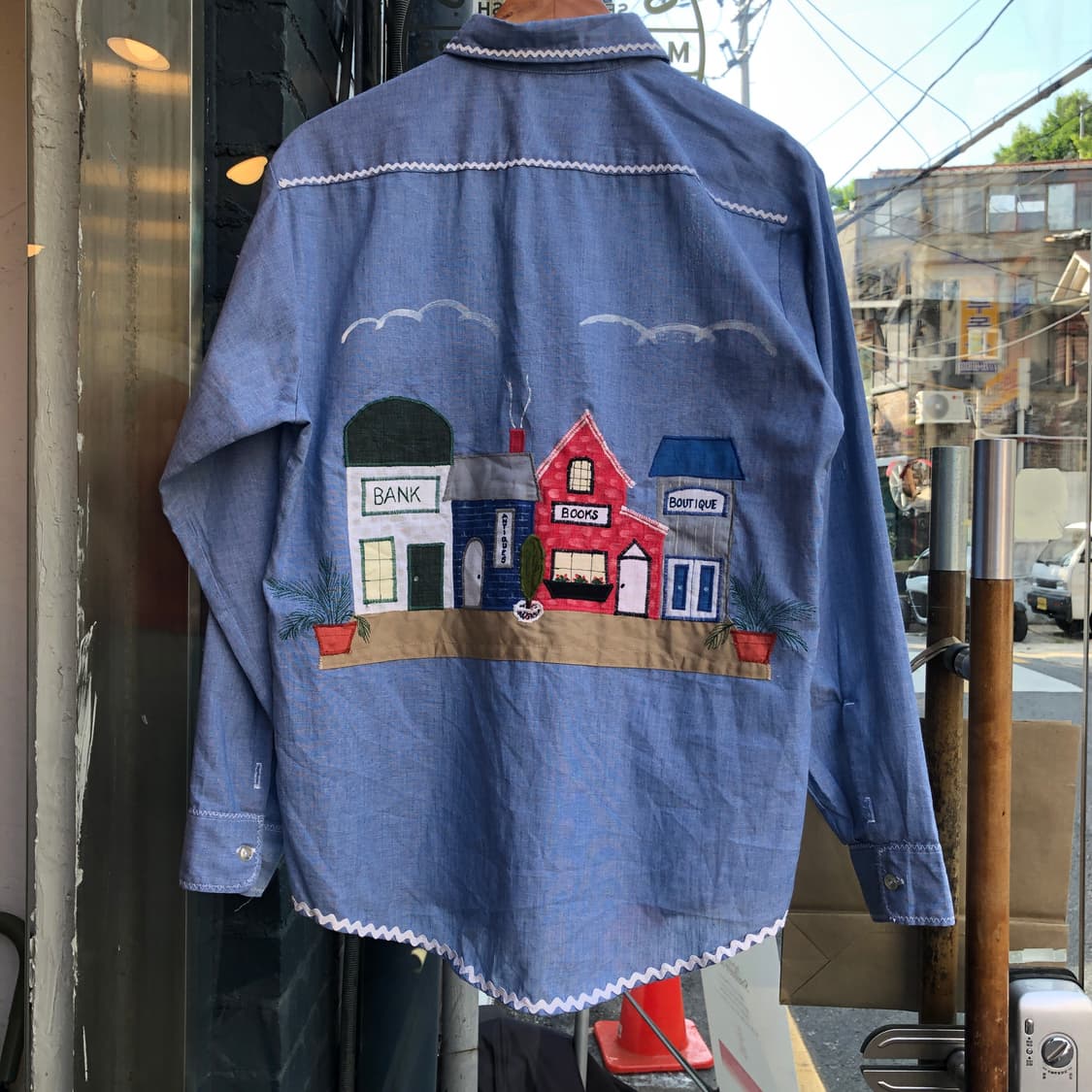 80s Vintage chambray shirt-M 상품이미지7