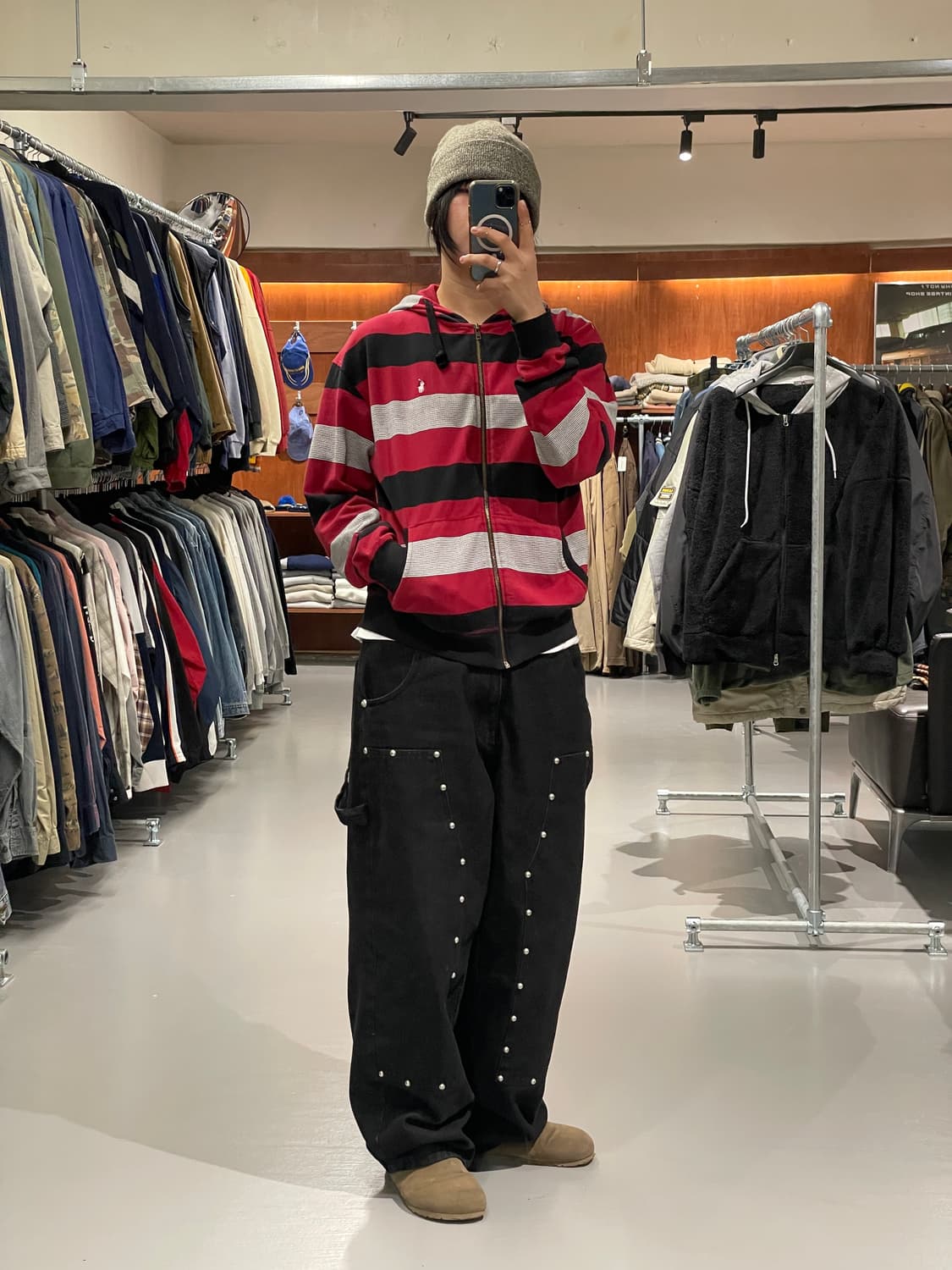 폴로 스트라이프 후드 집업   상품이미지5