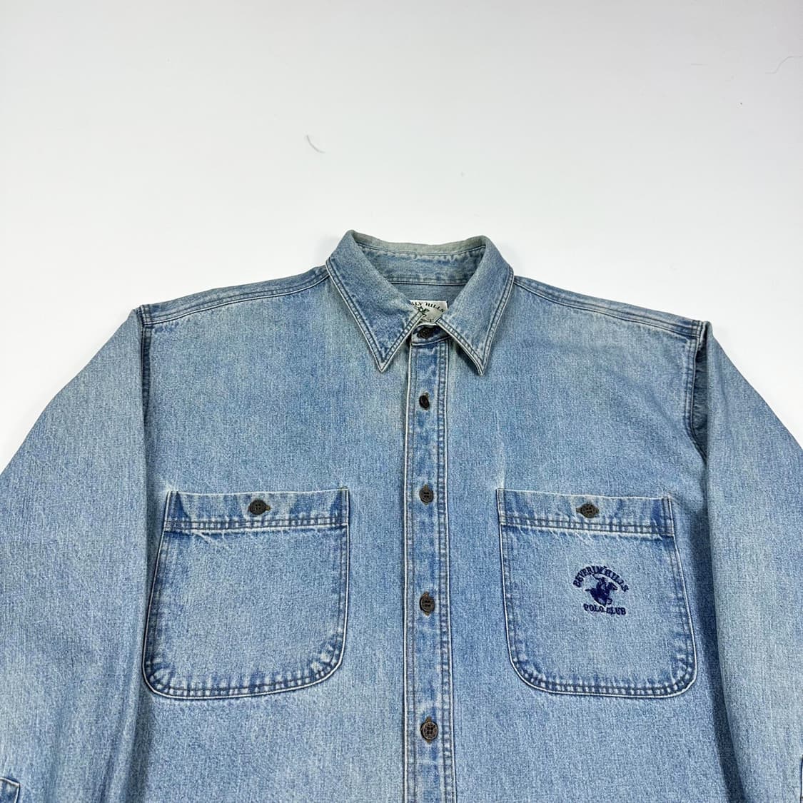 버버리힐즈 폴로클럽 빈티지 워시드 데님 셔츠 (L) 상품이미지1