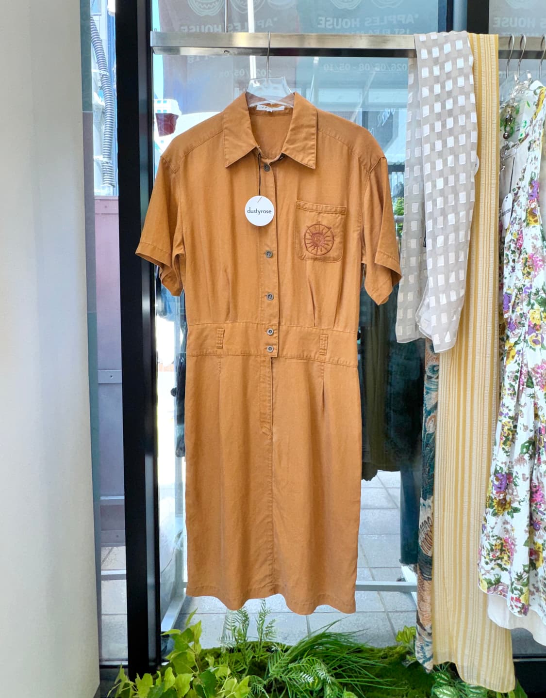 오렌지브라운 빈티지 카라 롱원피스 상품이미지1
