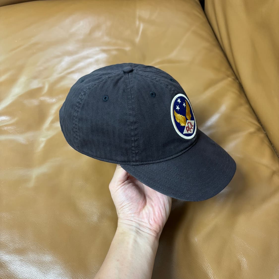 RRL 더블알엘 랄프로렌 폴로 블랙 6패널 윙로고 볼캡 모자 Black 상품이미지3