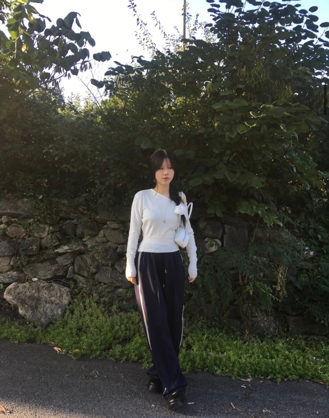 아워캐비넷 아이스 트랙 팬츠 네이비 M 남서연님 착용 상품이미지3