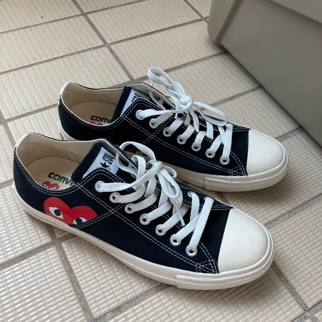 거의새것) 정품 꼼데가르송 컨버스 블랙 로우 270, 275 상품이미지2