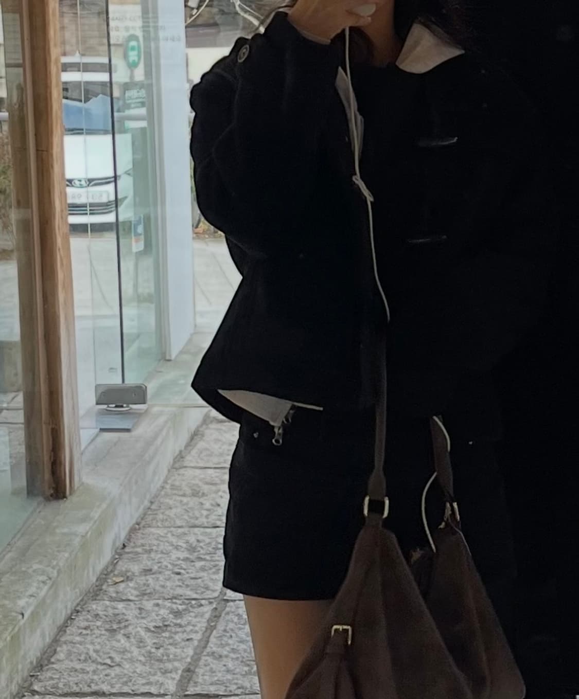 후아유 울 60% 더플코트 블랙 S 상품이미지4