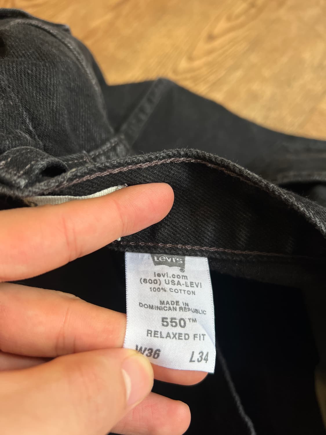 [36]00's 리바이스 USA 550 빈티지 워싱 흑청 데님 팬츠 상품이미지6