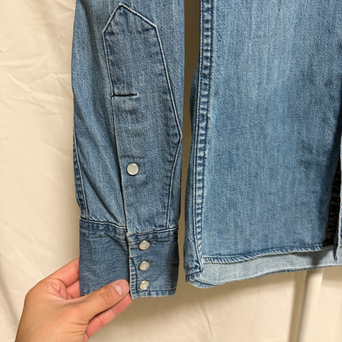 리 샌포라이즈드 웨스턴 데님 셔츠 / 중청, L 상품이미지6