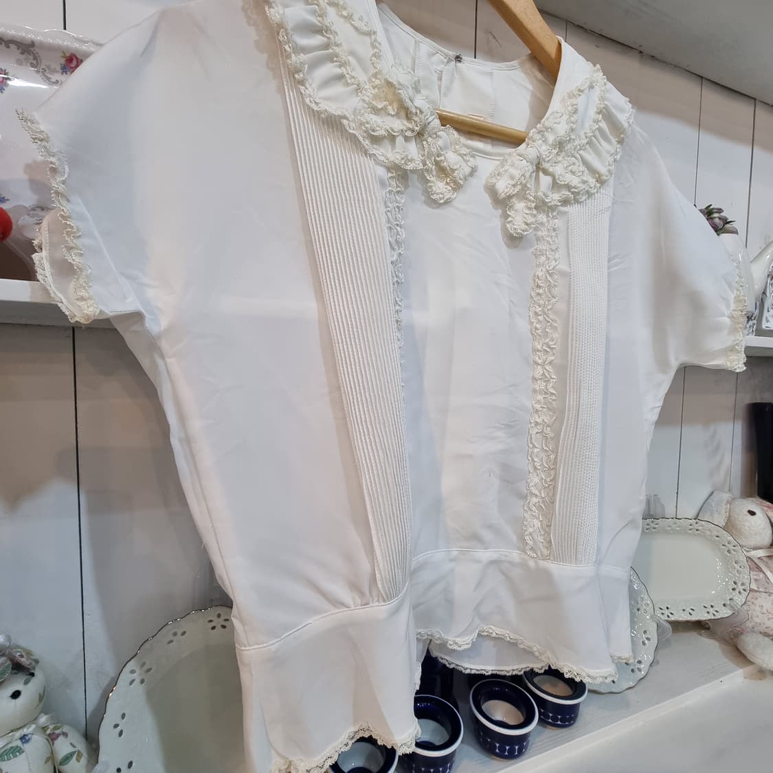 레이스 프릴 블라우스 상품이미지5