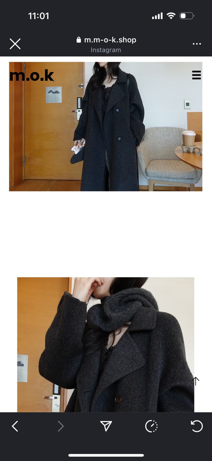 Mok 모크 코트 Horse alpaca handmade coat 새상품 상품이미지6