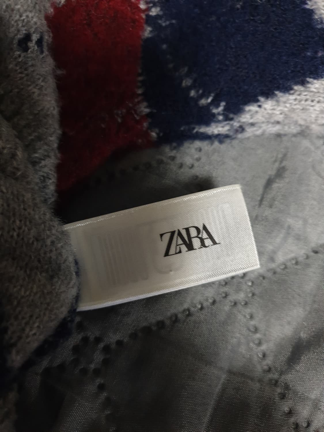 자라 크롭 아가일 패턴 니트 스웨터 그레이 (S) 상품이미지3