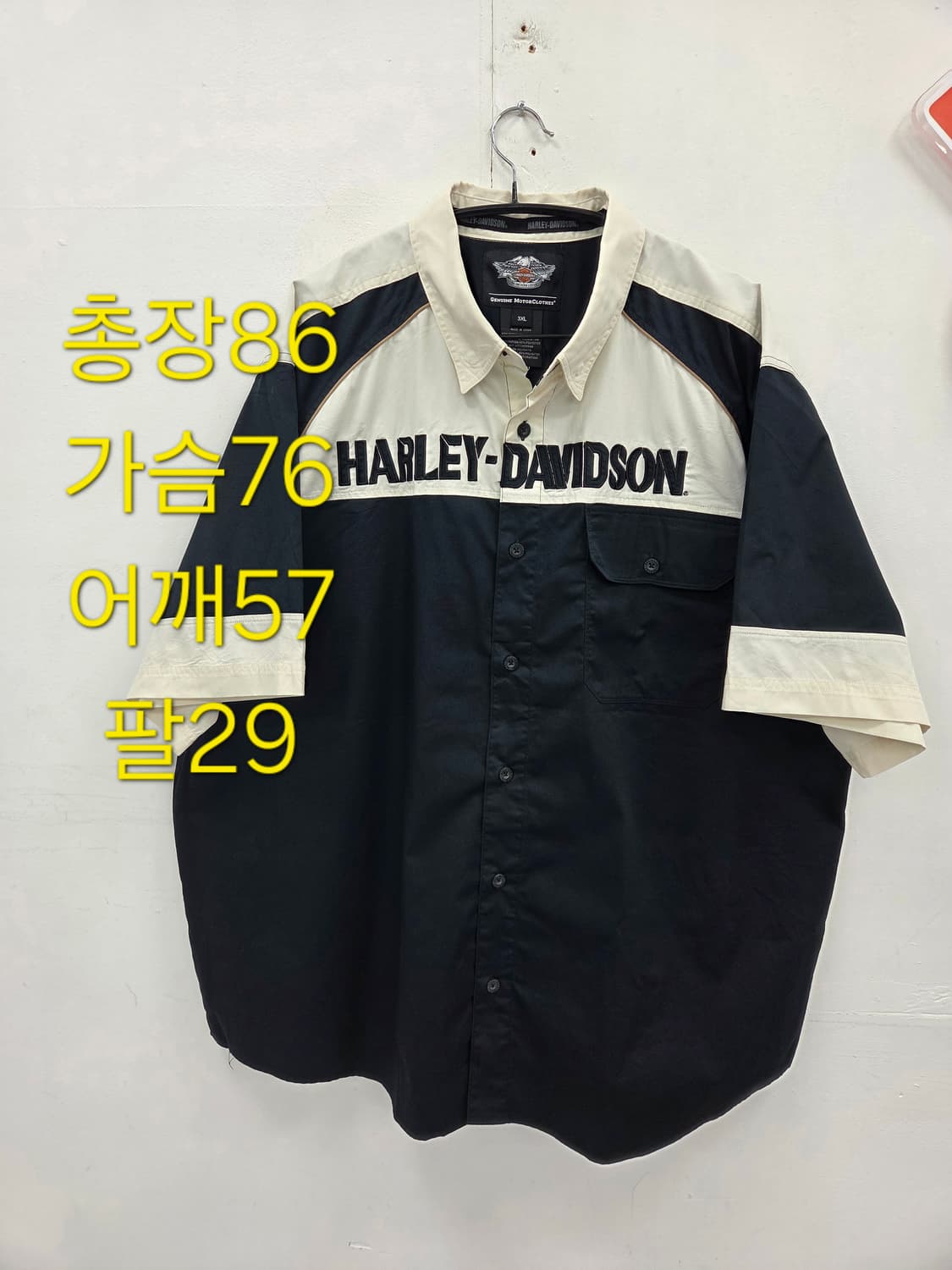 3XL 할리데이비슨 반팔 셔츠 블랙/베이지 상품이미지2