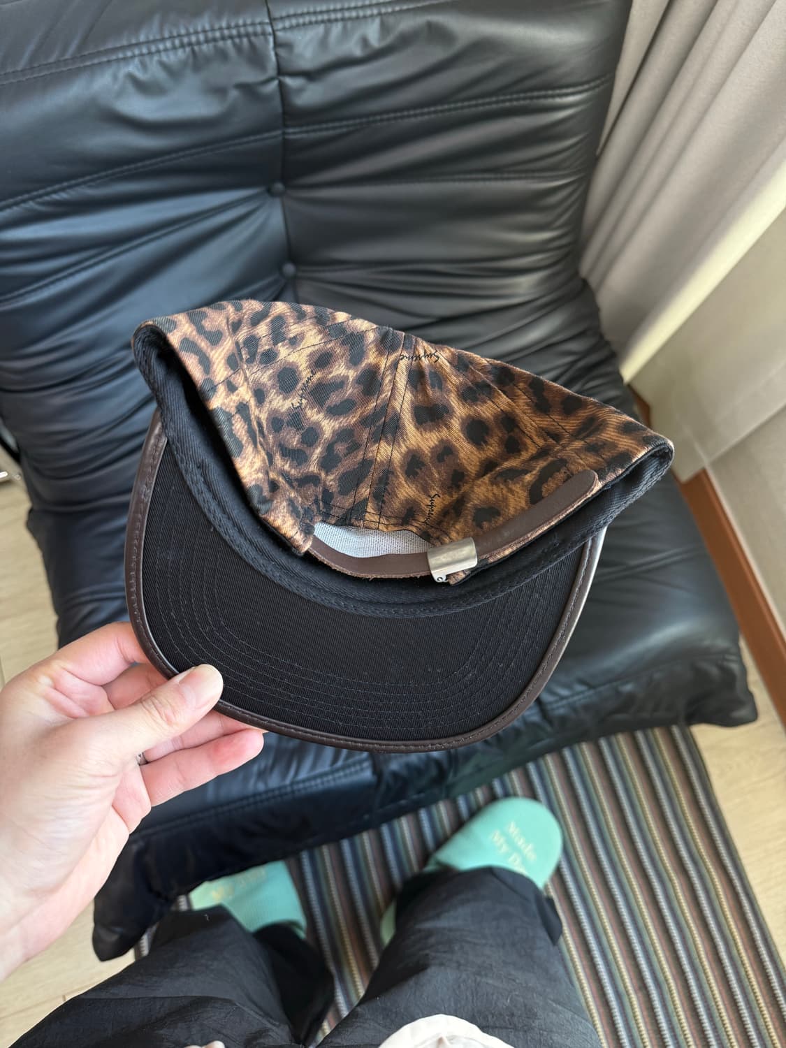 슈프림 레오파드 레더 캡 상품이미지2
