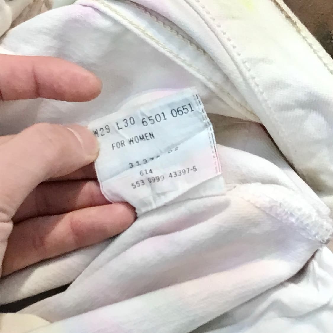 90s usa 리바이스 501 그래피티 화이트 데님 팬츠 허리 29 상품이미지6