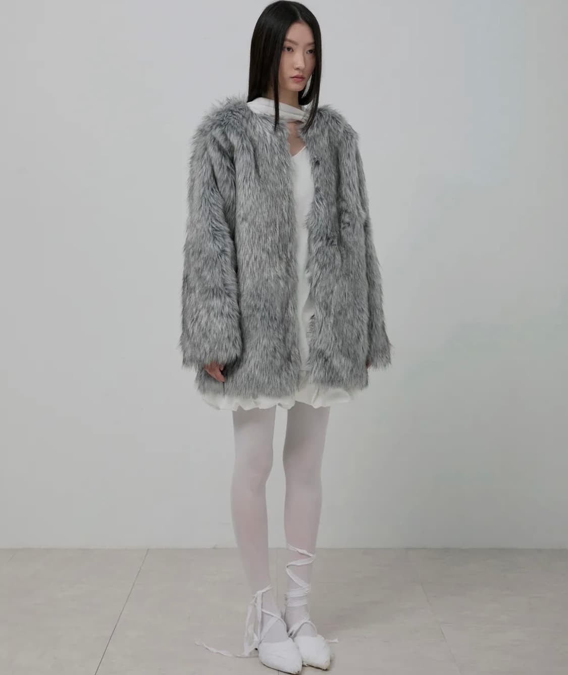 플레어업 퍼자켓 그레이 2 size 상품이미지3