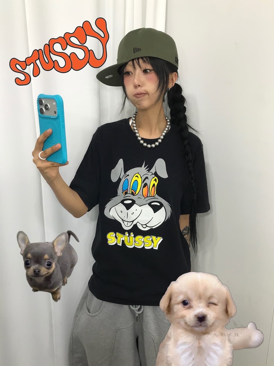 Stussy Twin Dogs T-shirt 상품이미지1