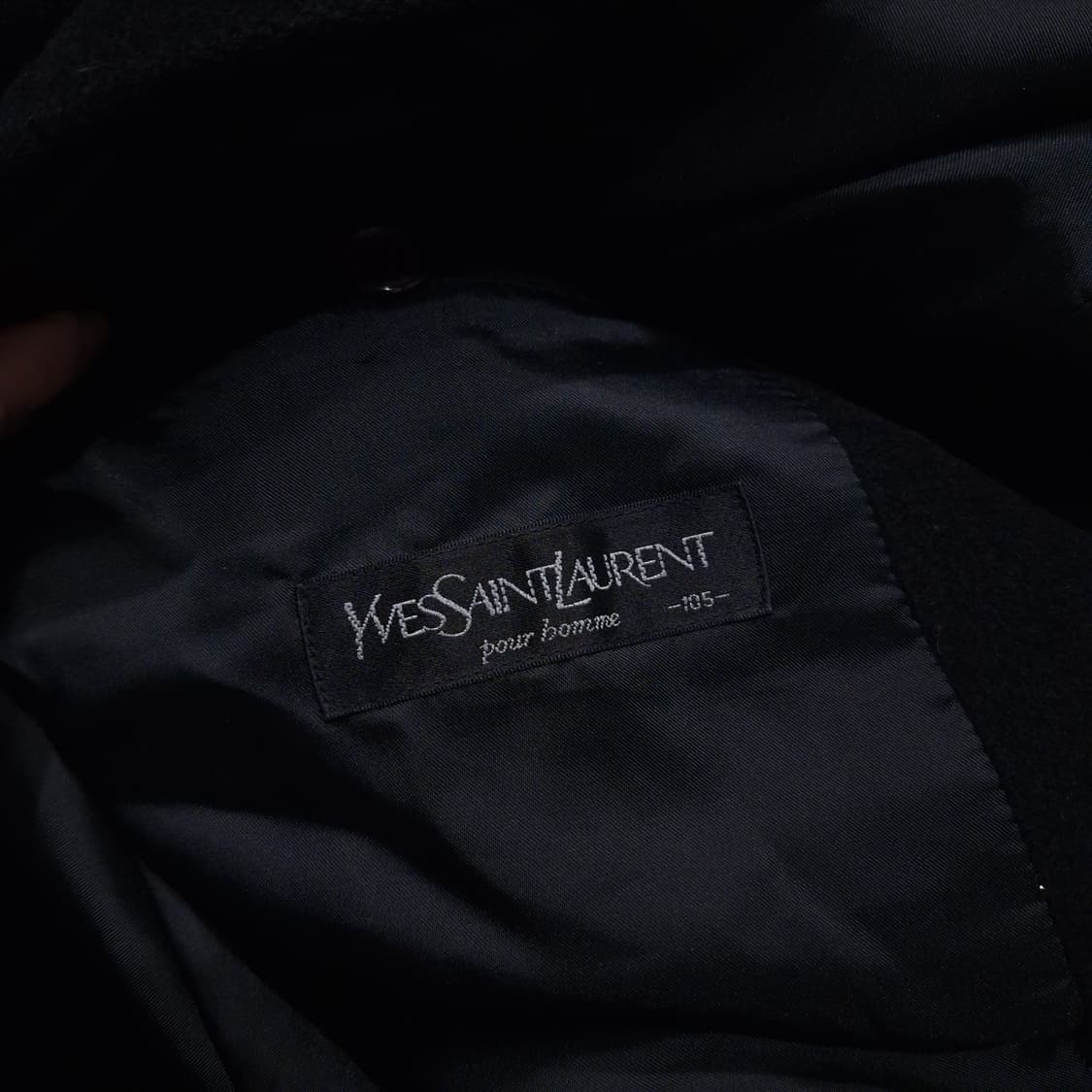 YSL 입생로랑 뿌르옴므 블랙 로고 히든버튼 울 앙고라 싱글코트 반코트 상품이미지8