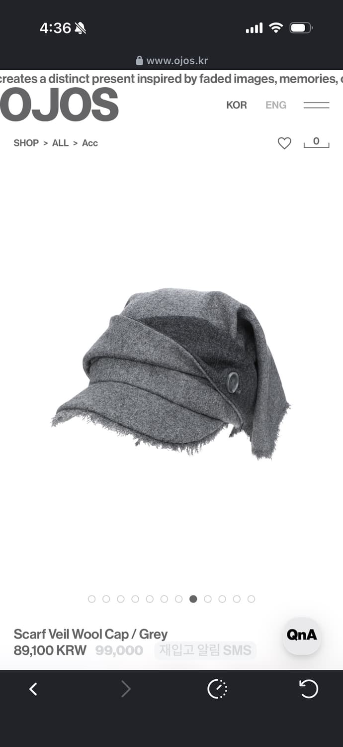 Ojos 오호스 스카프 울캡 상품이미지1