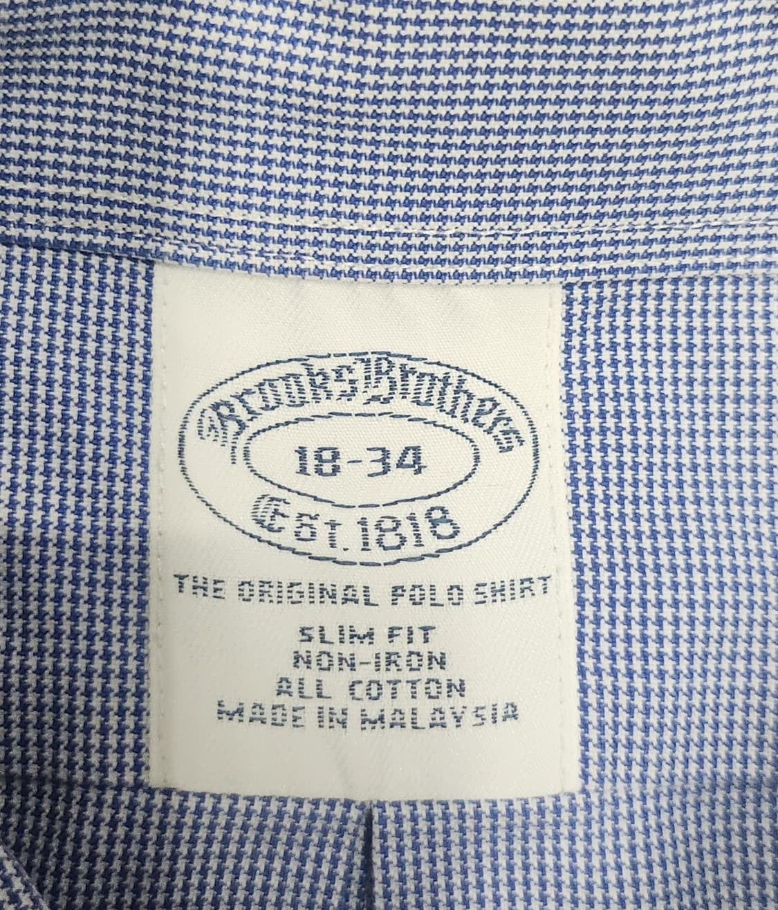 브룩스 브라더스 블루 체크 셔츠 18-34  (115까지) 상품이미지3