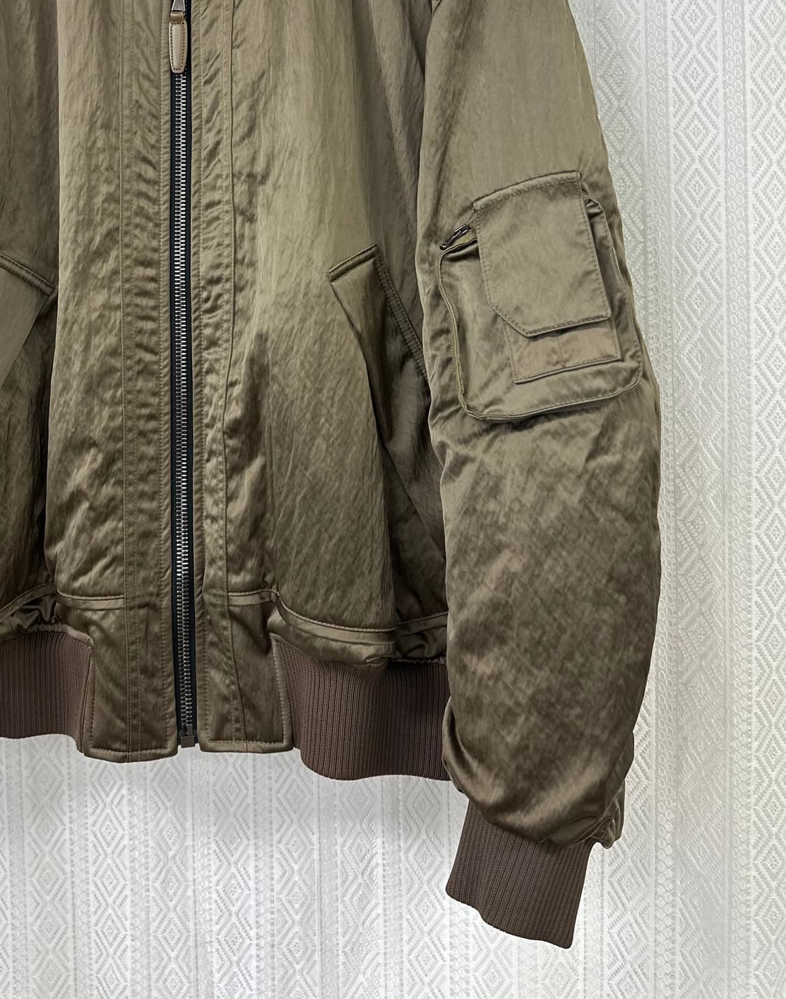 (105)타임옴므 22FW MA-1 오버핏 봄버 자켓 카키 상품이미지3