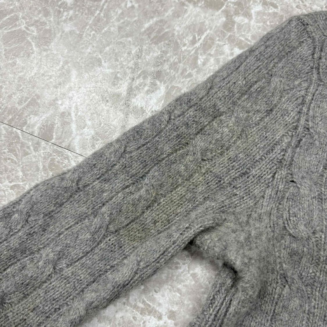 폴로 랄프로렌 울 캐시미어 그레이 브이넥 걸즈 니트(XS) 상품이미지8