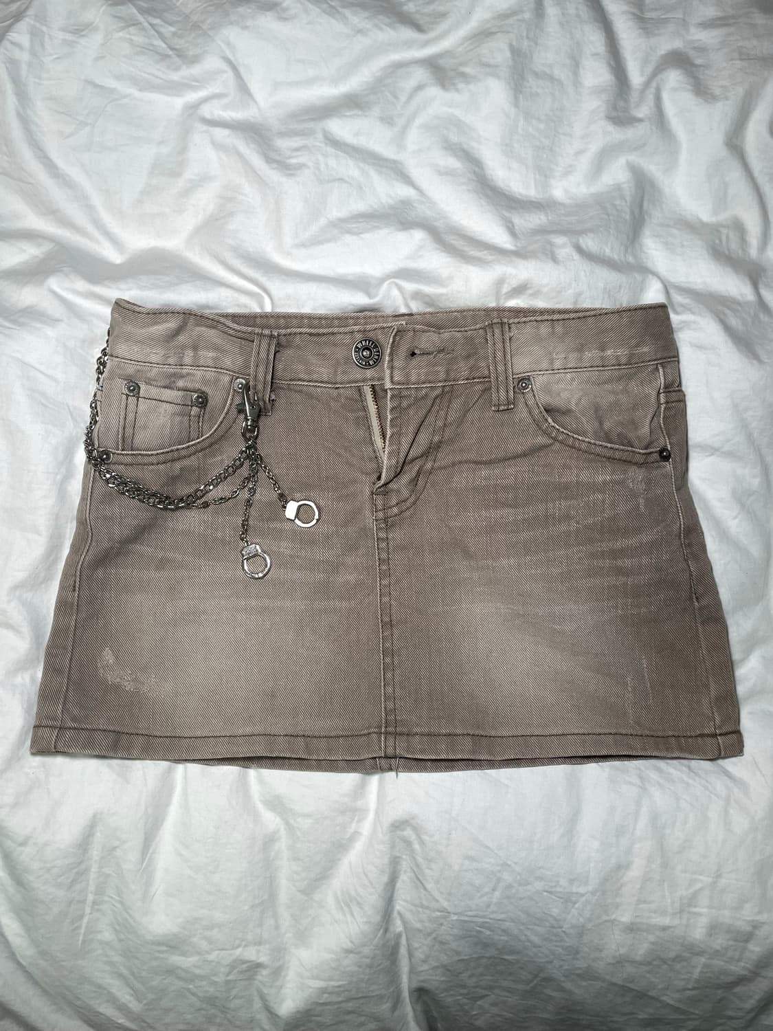 y2k low waist miniskirt 워싱 그레이브라운 미니스커트 상품이미지1