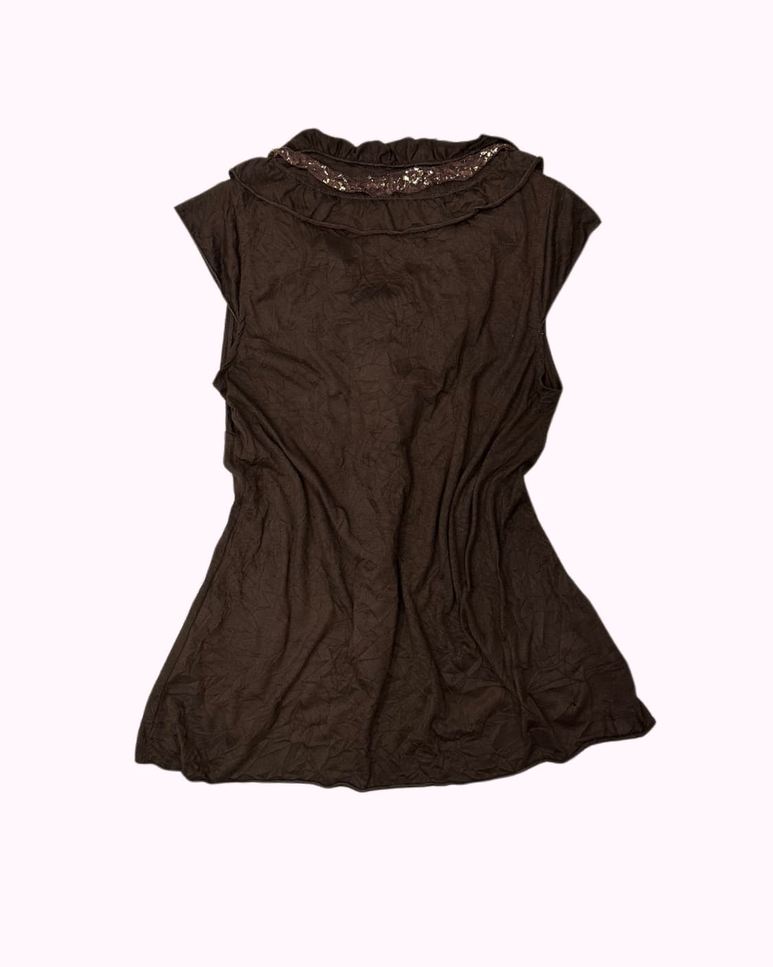 brown frill lace sleeveless 상품이미지4