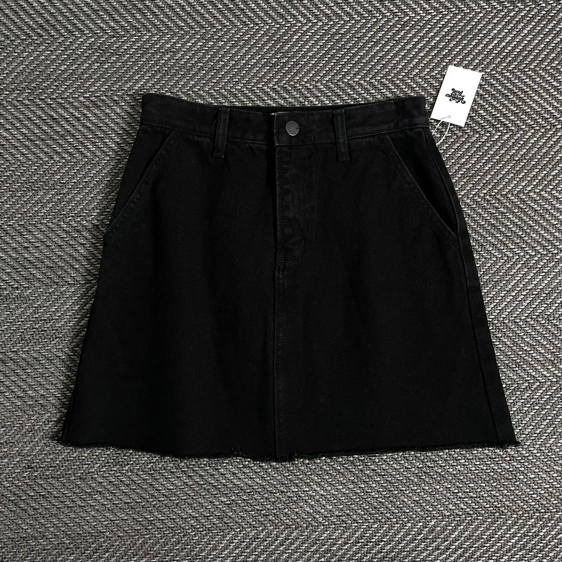 빈티지 블랙 데님 커팅 스커트 y 2853 상품이미지2