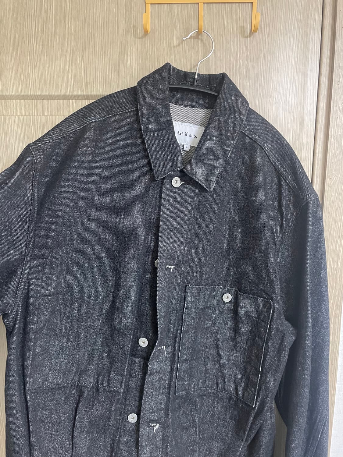 아트이프액츠 데님 트러커자켓 워시드 블랙 L 상품이미지3