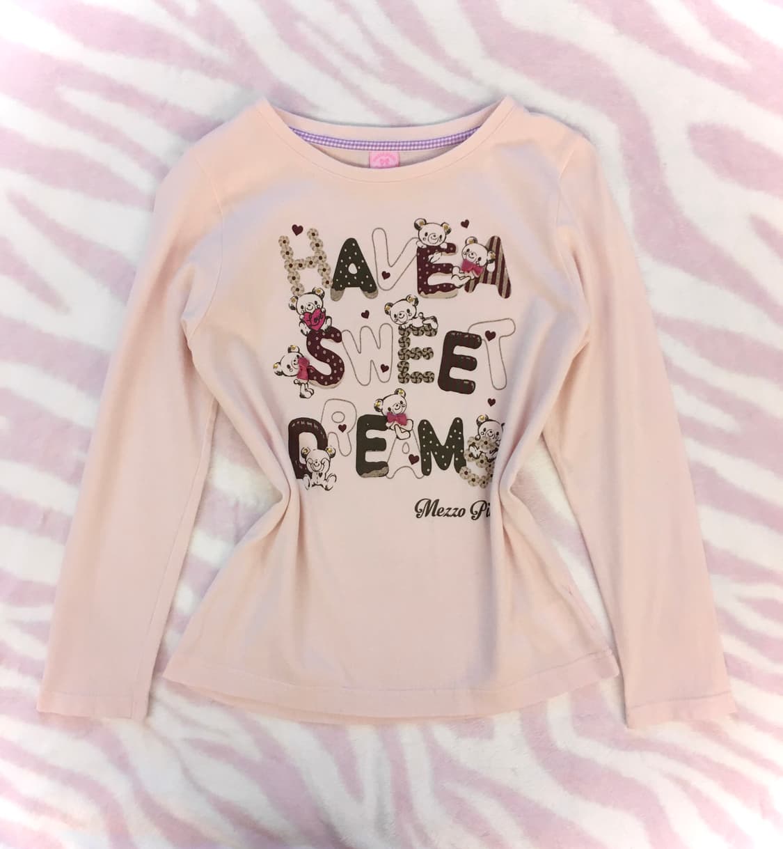 메조피아노 디저트쿠마 긴팔티셔츠 히메갸루 조지후쿠 핑크 헤이세이 상품이미지2