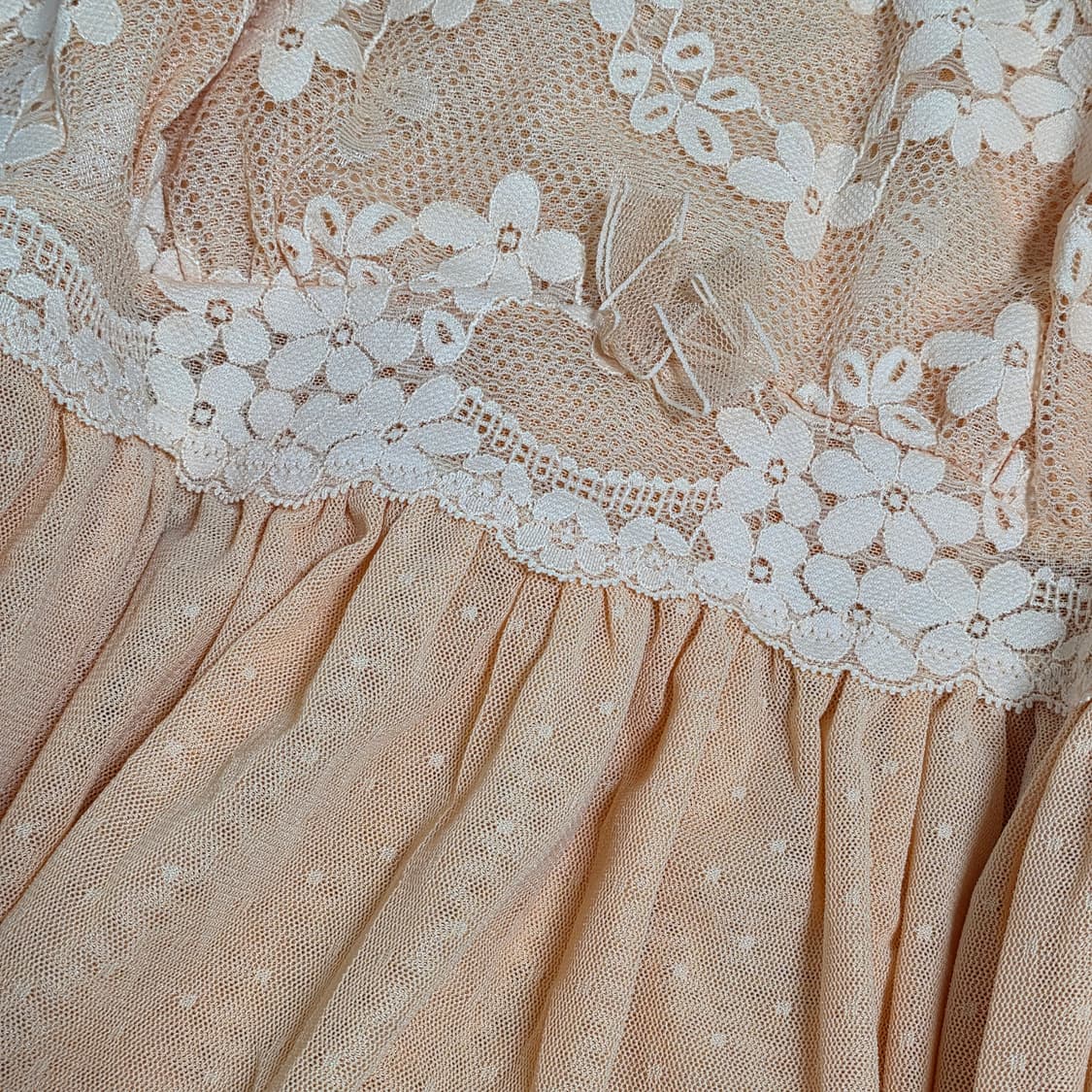 solb 솔브 빈티지)오렌지 플로럴 리본 도트 모리걸 슬립란제리원피스 상품이미지4