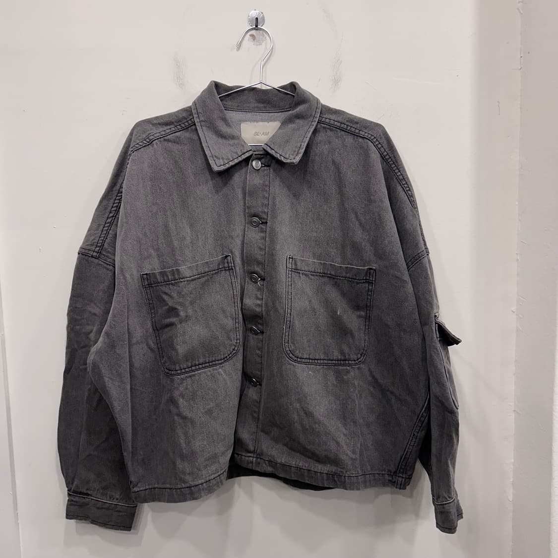 슬램 슬리브포켓 회청 크롭 데님 트러커자켓 상품이미지2