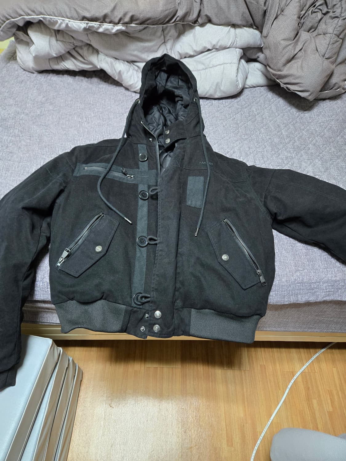 Button Placket Cotton Ma-1 Jacket 상품이미지2