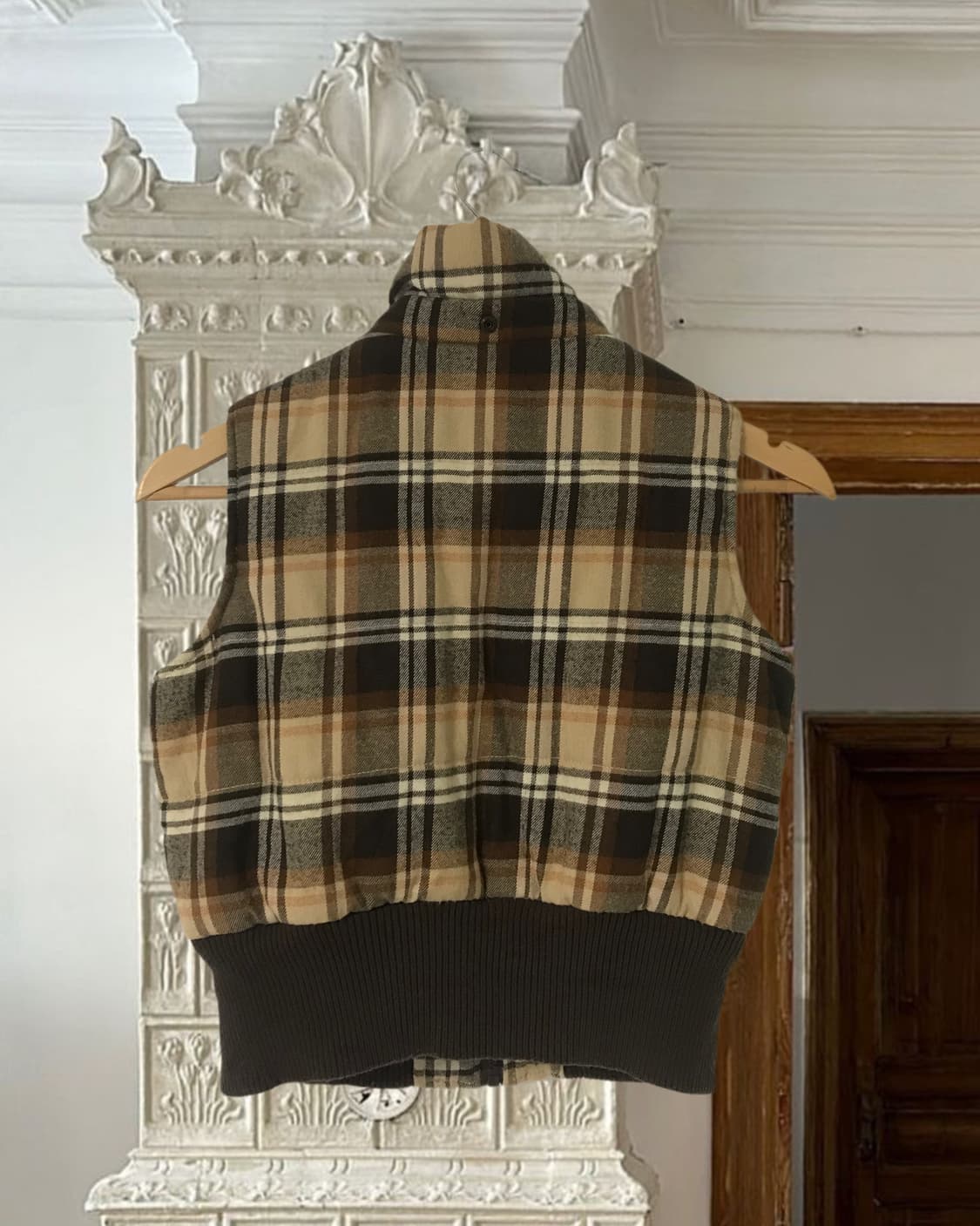 vintage check pattern vest 상품이미지6