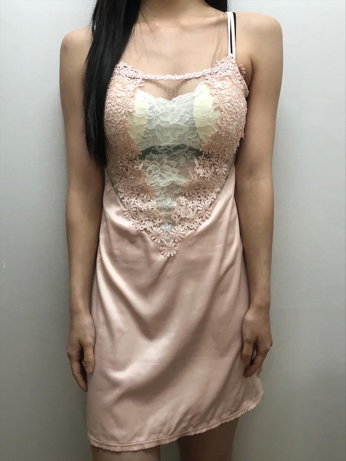 빈티지 핑크 레이스 슬립 원피스 상품이미지5