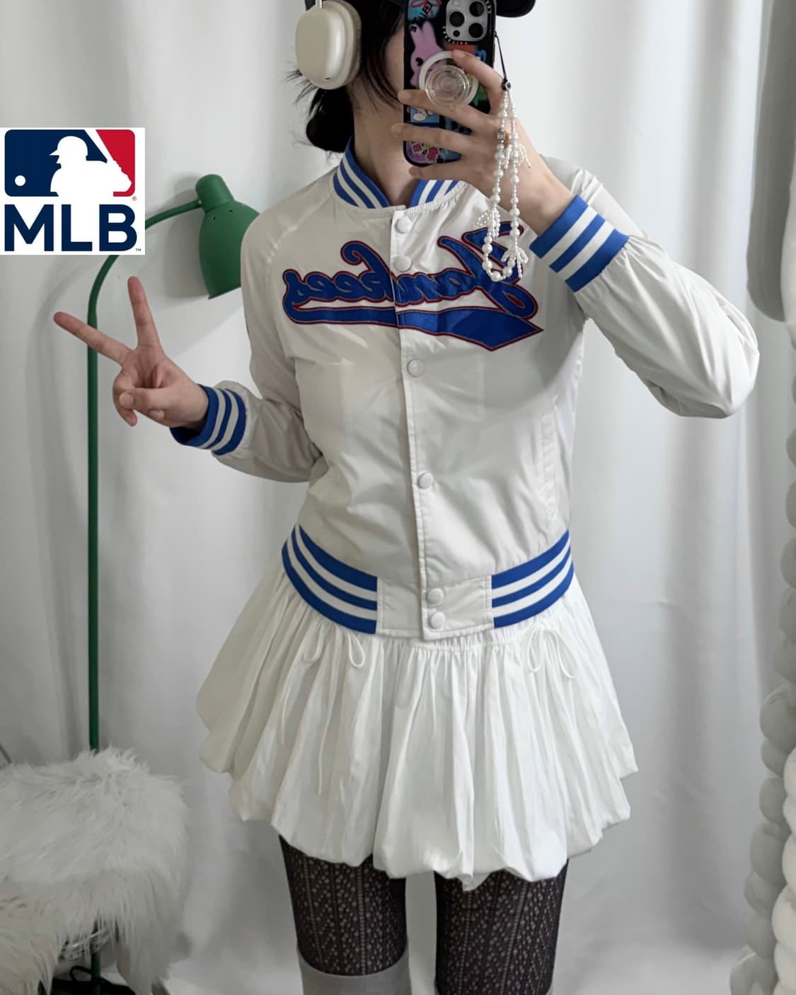 엠엘비 화이트 & 블루 양키스 야구점퍼  상품이미지6