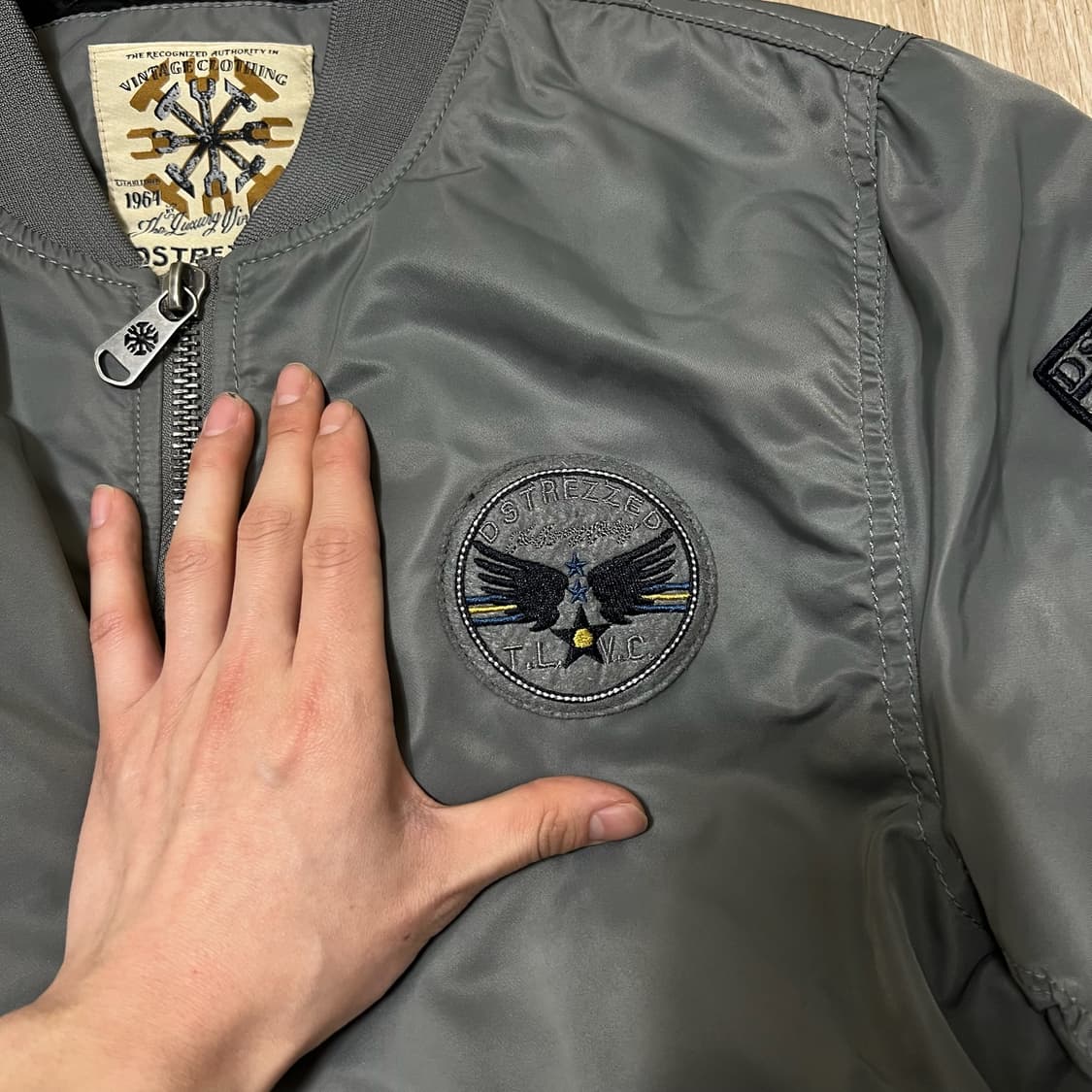 디스트레즈드 남성 와펜 봄버 MA1 항공점퍼 M/95  상품이미지5