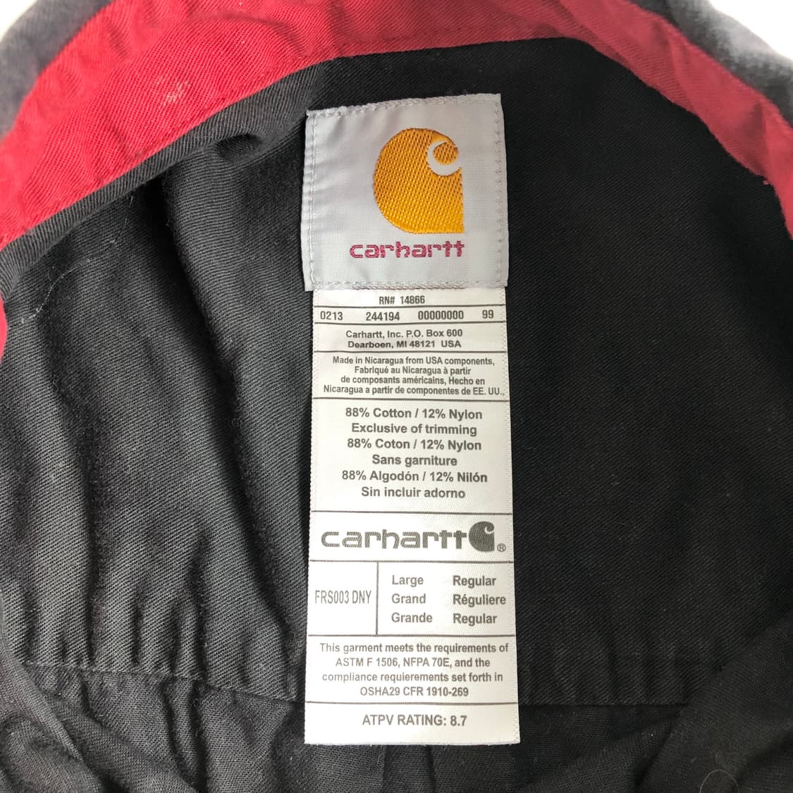 칼하트 커스텀 크롭 반팔 셔츠 L 상품이미지2