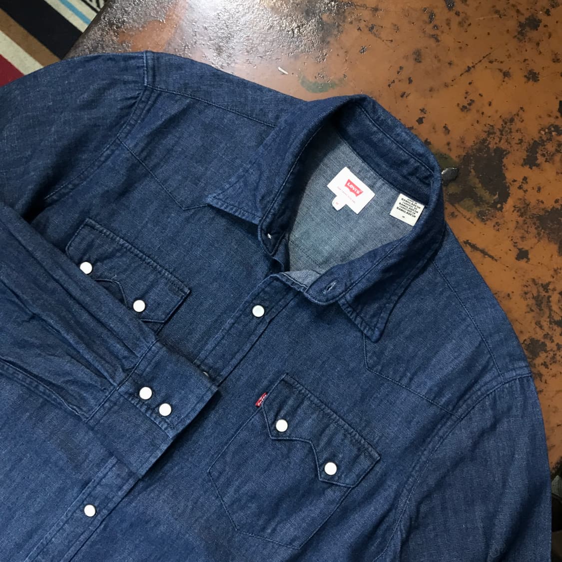 리바이스 진청 데님 웨스턴 셔츠 남성 105 사이즈 상품이미지3