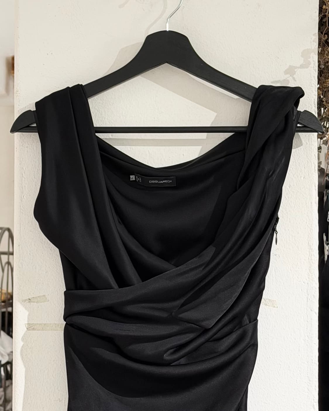 디스퀘어드2 블랙 비스코스 드레이프 드레스 상품이미지4