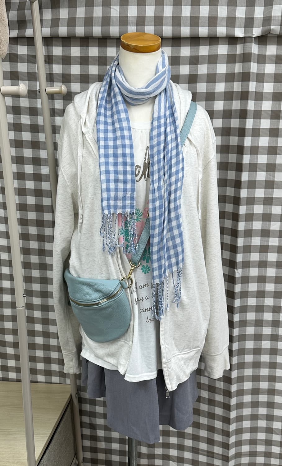 🪺스즈코의 괴짜룩 코디세트🪺 모리걸 그런지 머플러 후드집업 레이어드 상품이미지5