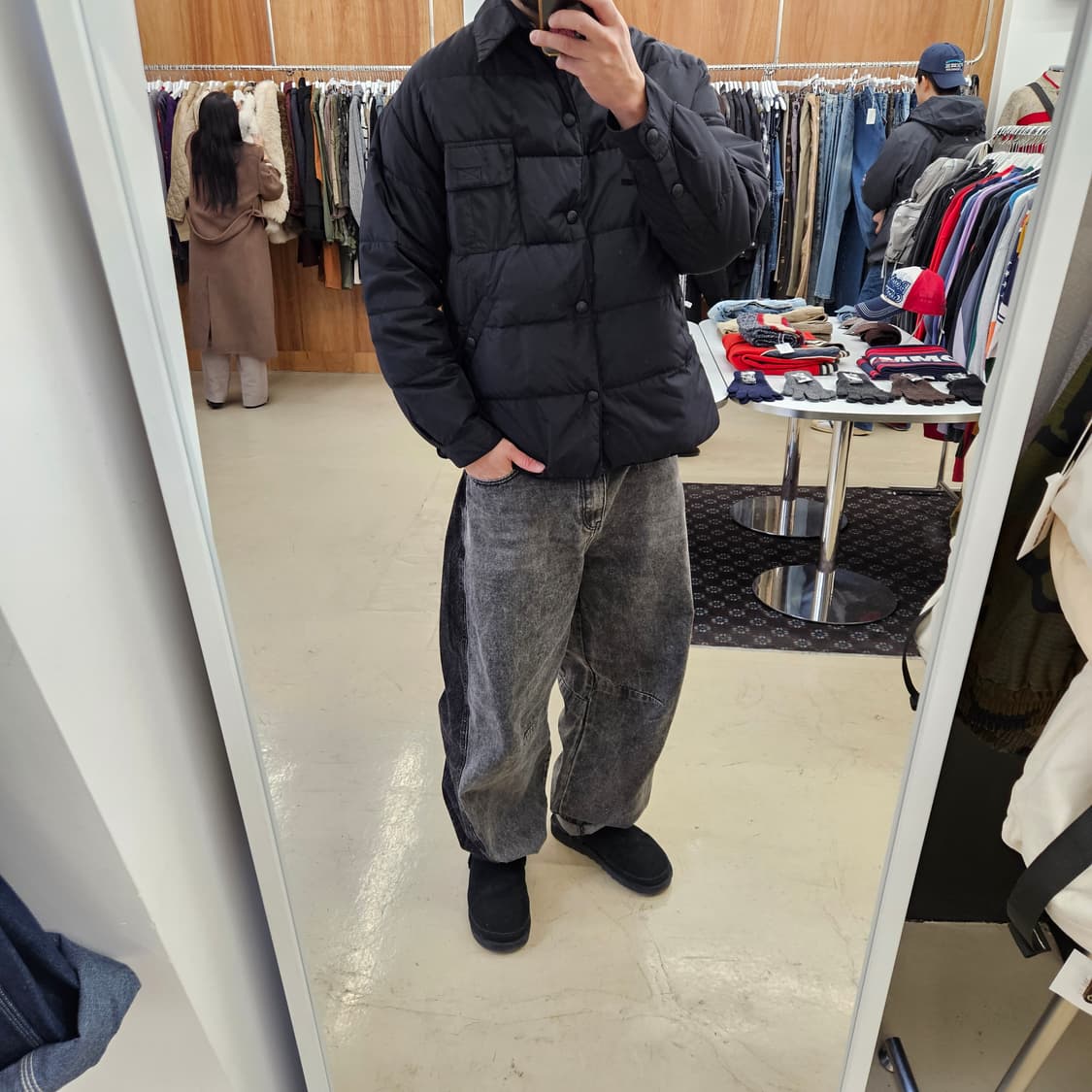 90's ARMANI JEANS 빈티지 알마니진 다운 패딩 셔츠 자켓 L 상품이미지8