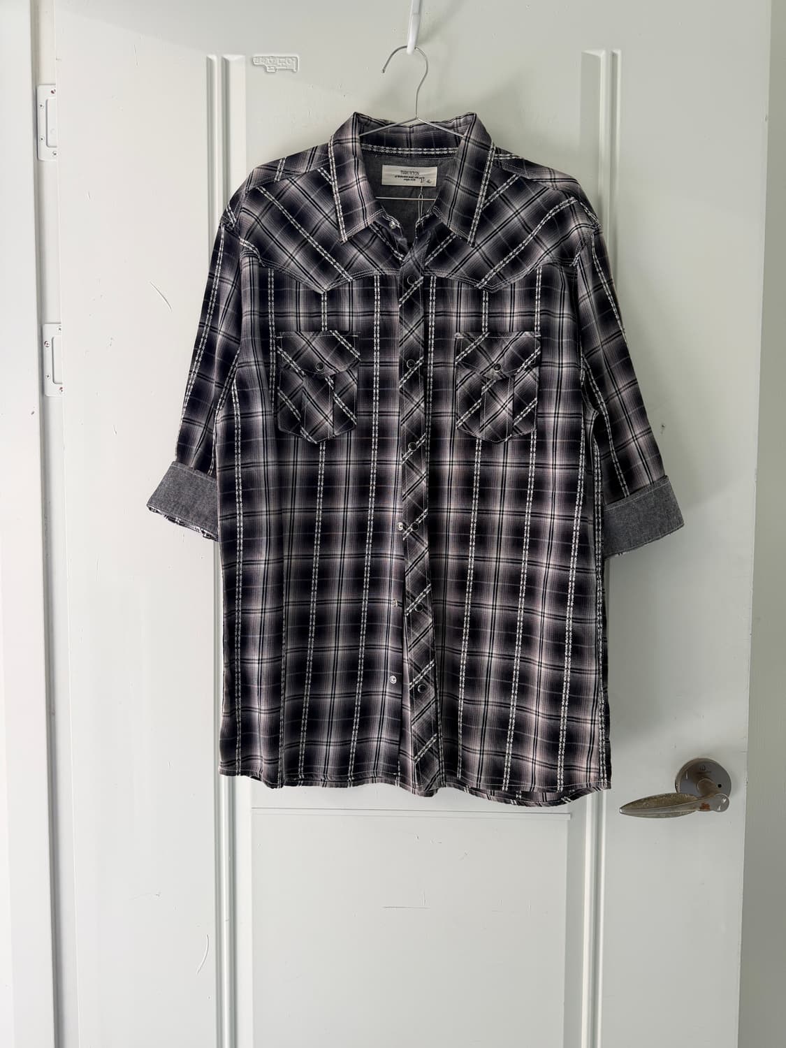 일본빈티지 블랙 체크 웨스턴 원피스 상품이미지5